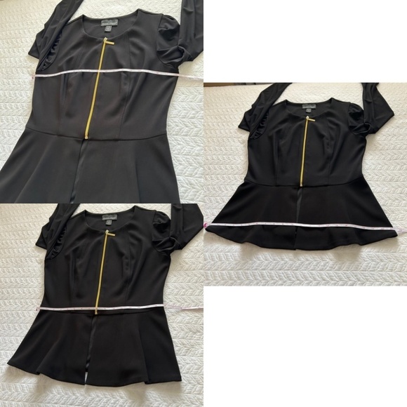 Frank Lyman Zip Front Peplum Hem L/S Black Jersey Jacket Size 10 MadeInCanada! - Picture 10 of 15
